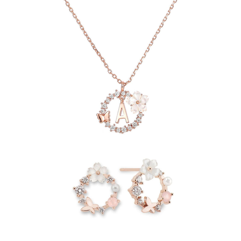 Ensemble Lettre & Fleurs Blanches de Printemps