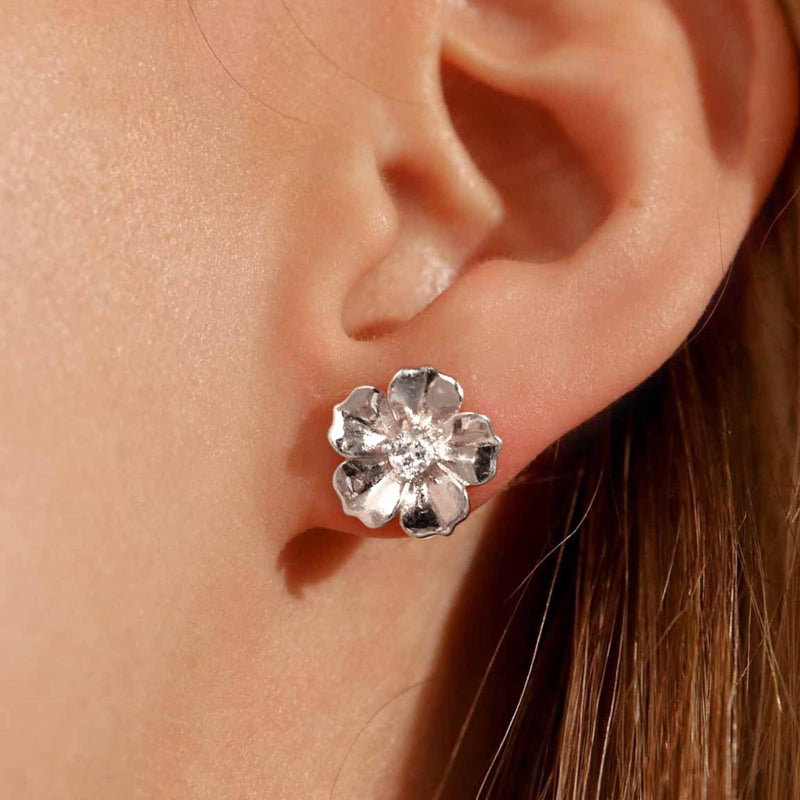 Orecchini Magnolia argento