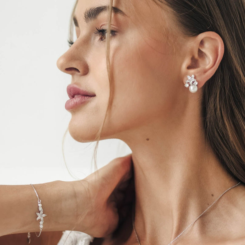 Fleur Silver Earrings, S925