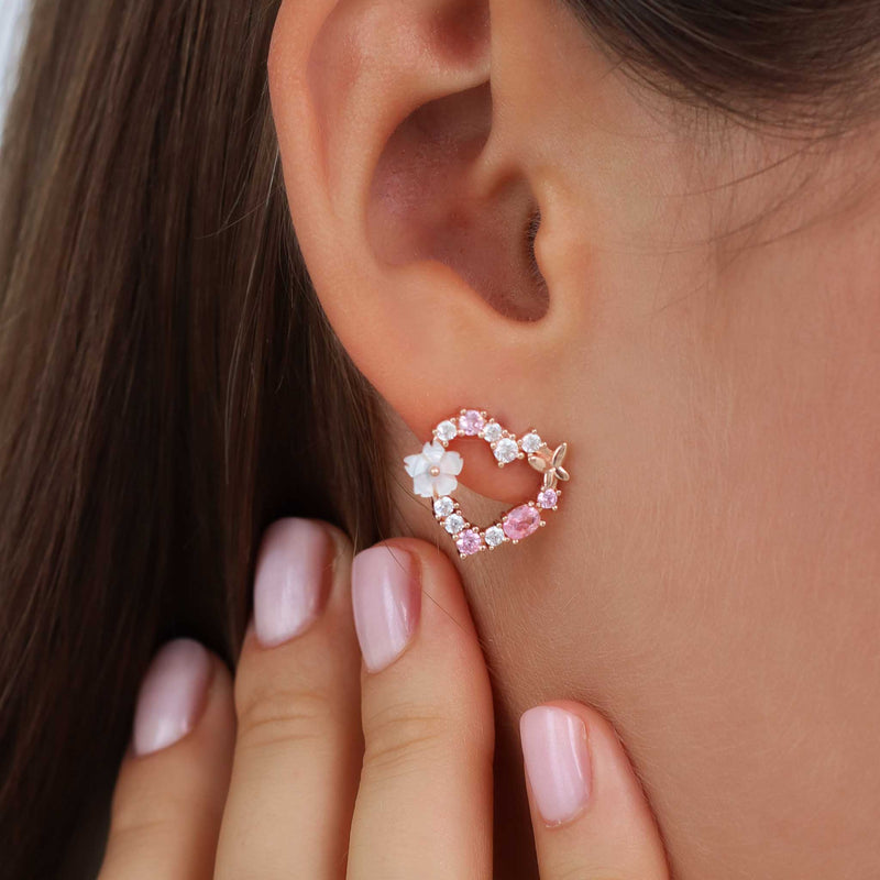 Orecchini a cuore scintillante