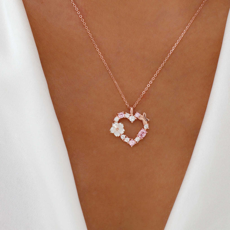 Sparkling Heart Necklace, S925