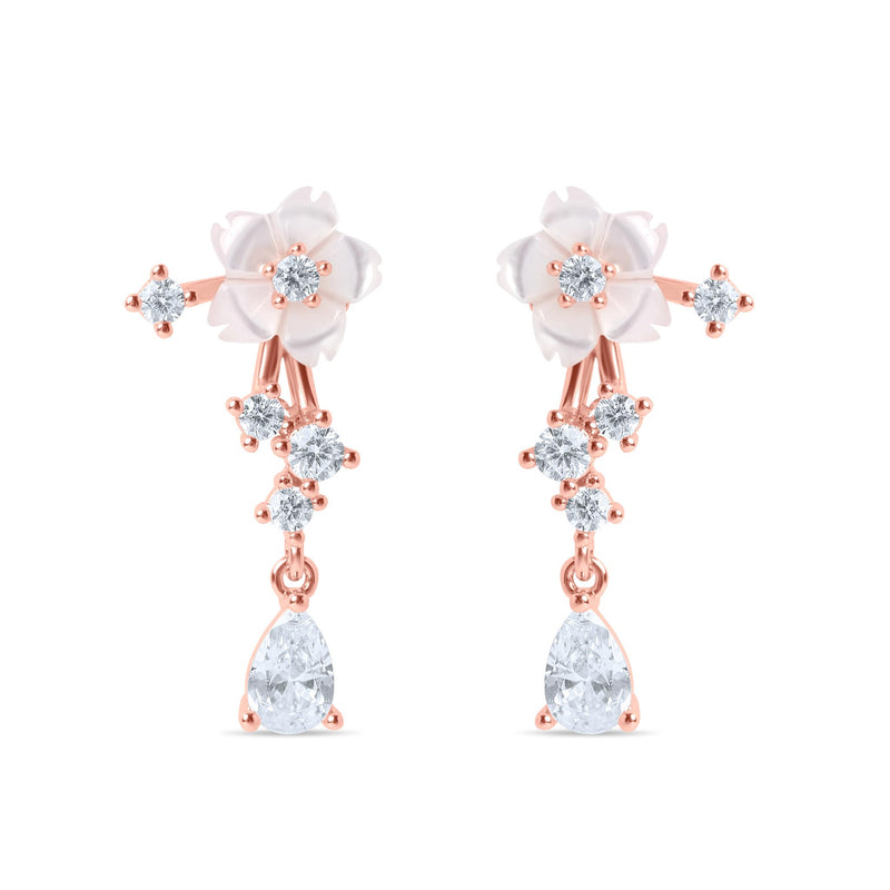 White Sakura Earrings