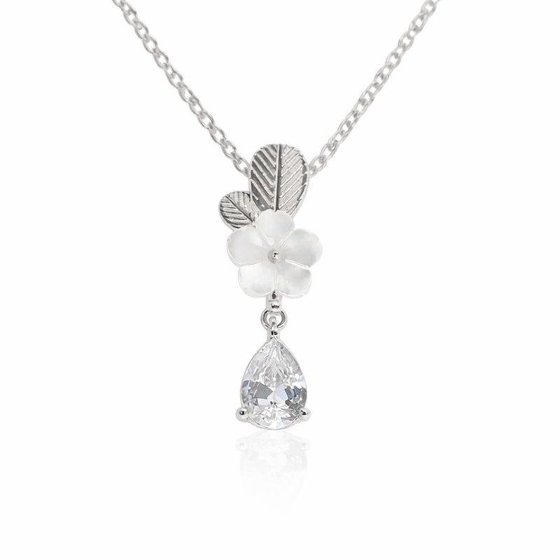 Collier Leaf Drop, argent