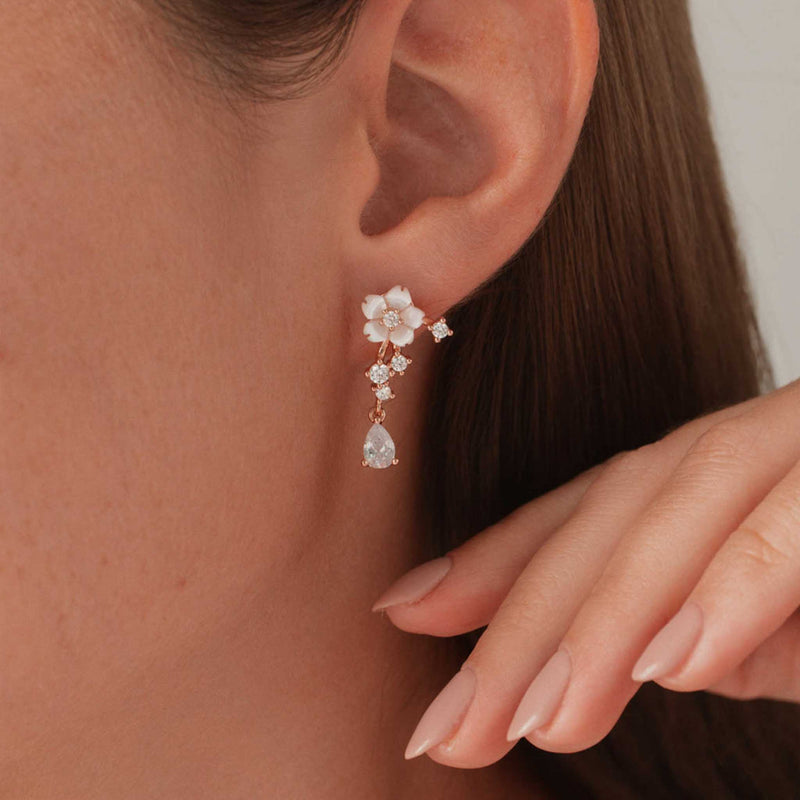 White Sakura Earrings