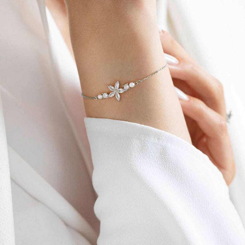 Ensemble Fleur argent, S925