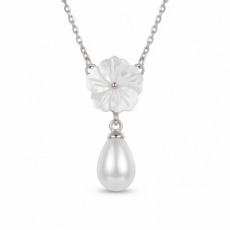 Collier Pearl Drop Argent