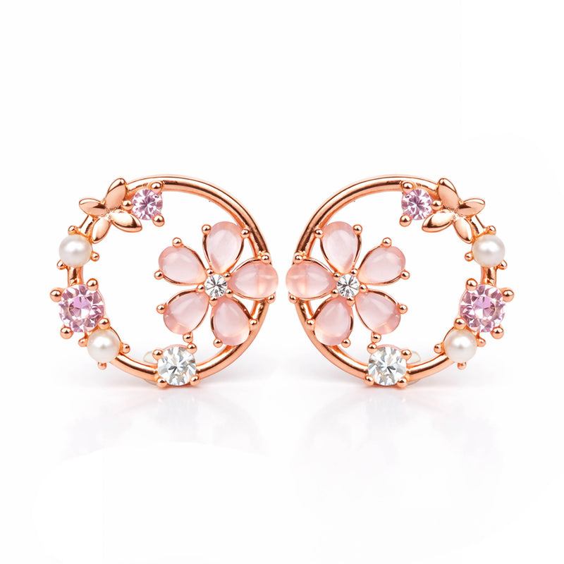 Pink Peach Blossom Earrings