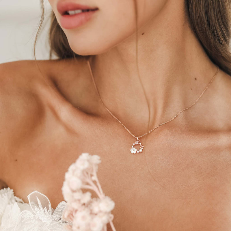 Collier Fleurs Blanches de Printemps, S925