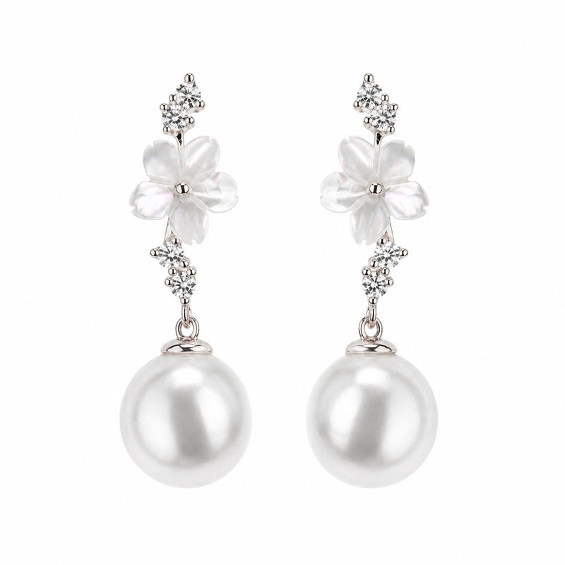 Cascade Pearl Earrings Silver