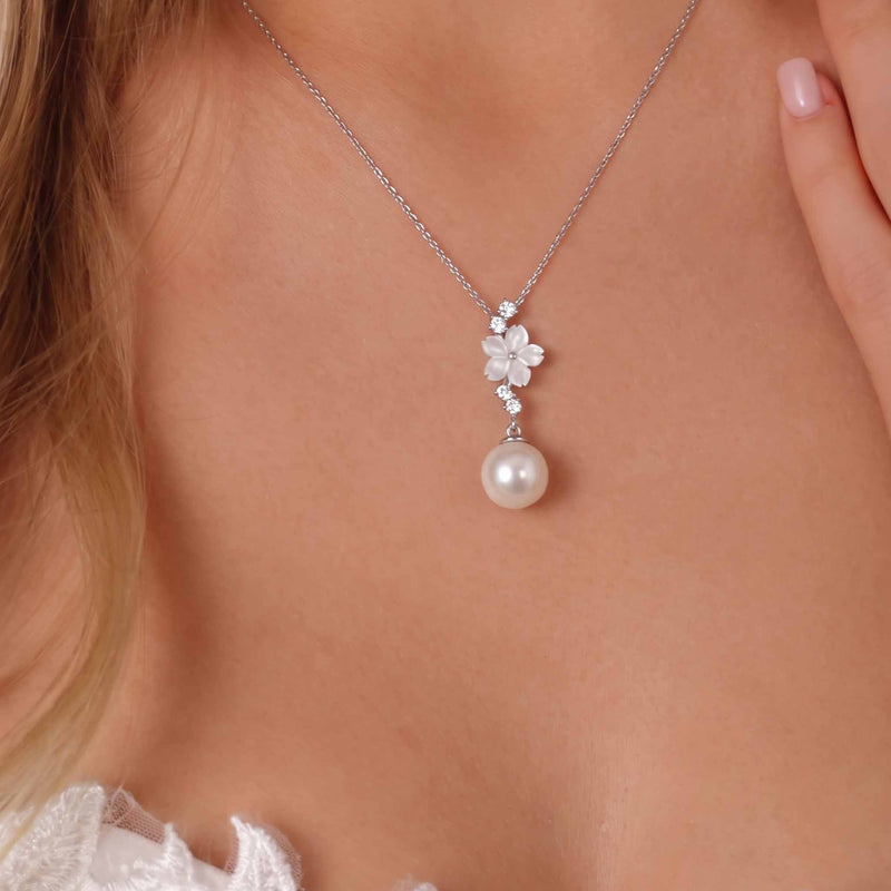 Collier Cascade Pearl Argent