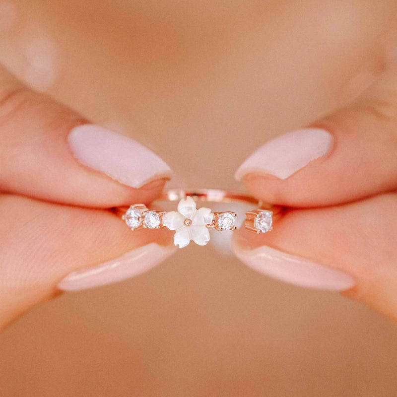 Bague Fleur Lia Or Rose, S925