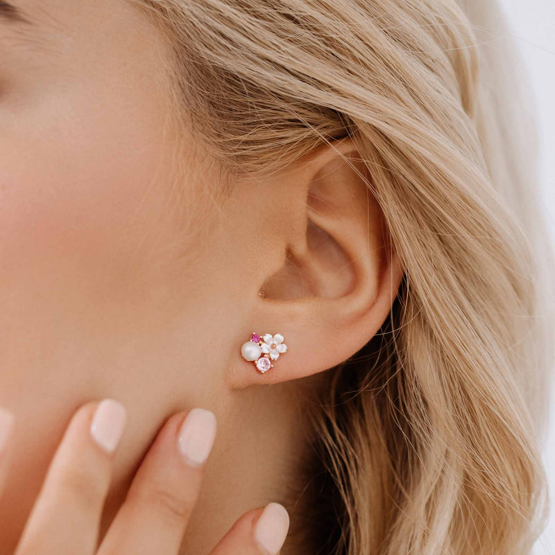 Orecchini a fiori rosa