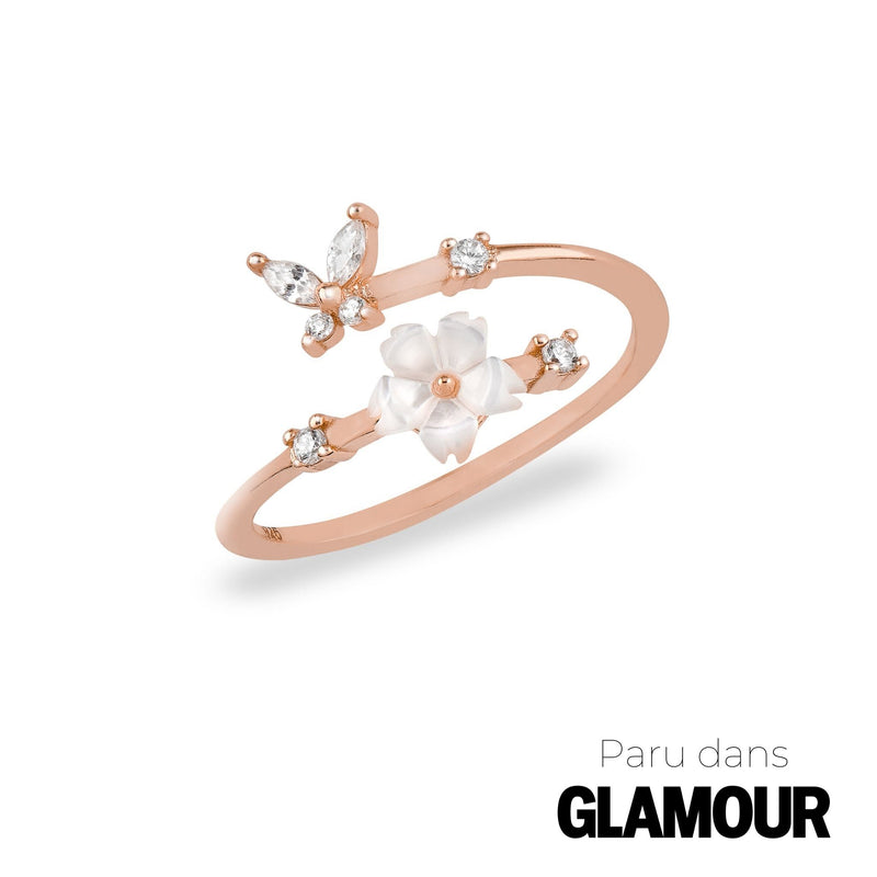 Bague Butterfly or rose