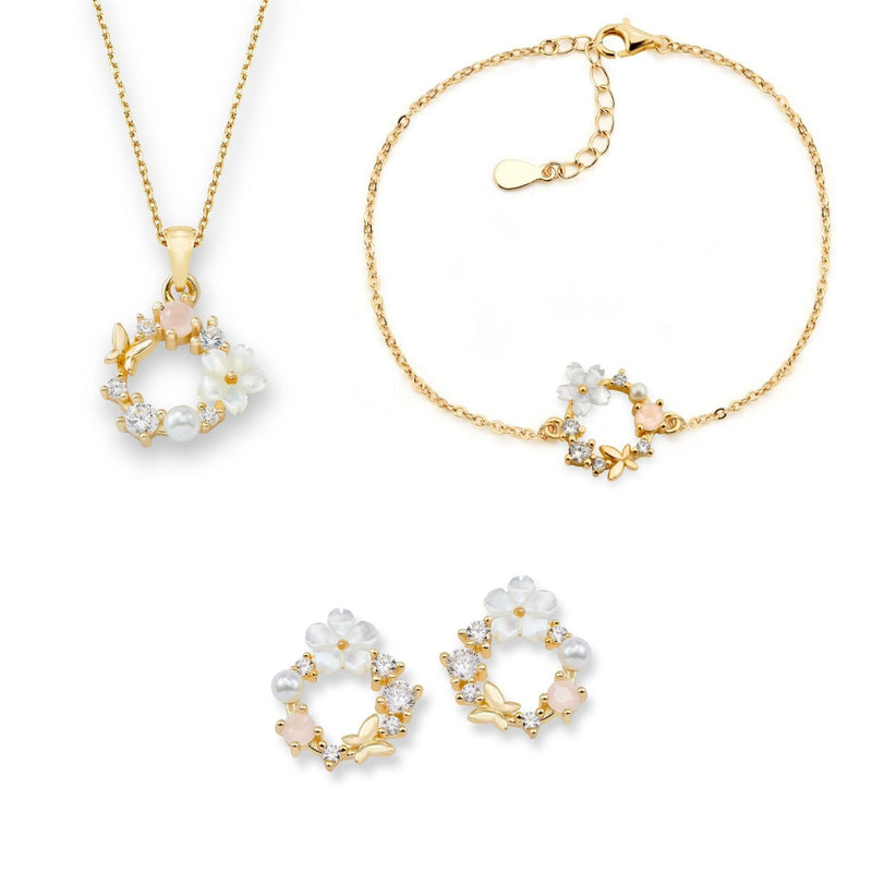 Ensemble Fleurs de Printemps Or