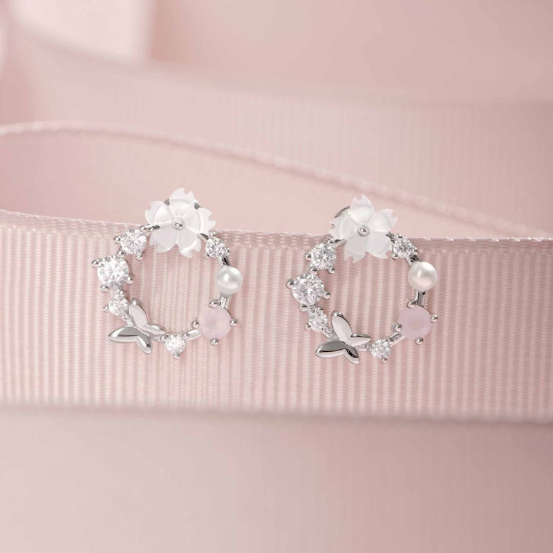 Orecchini fiori primaverili argento S925