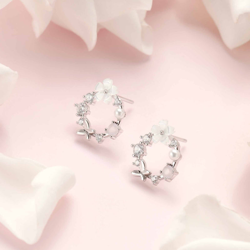 Orecchini fiori primaverili argento S925