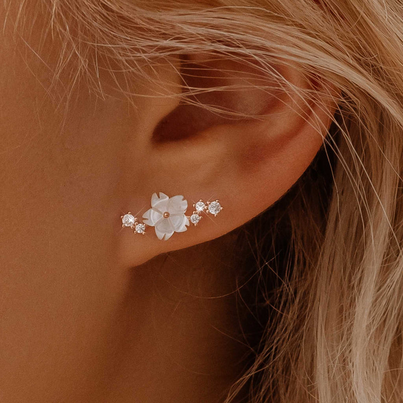 Orecchini con fiori scintillanti