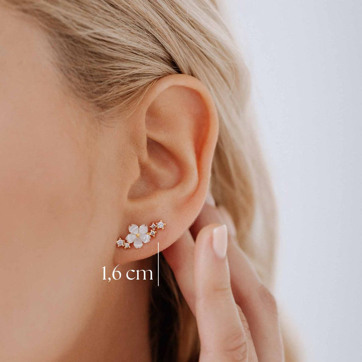 Sparkle Flower Earrings - Gold