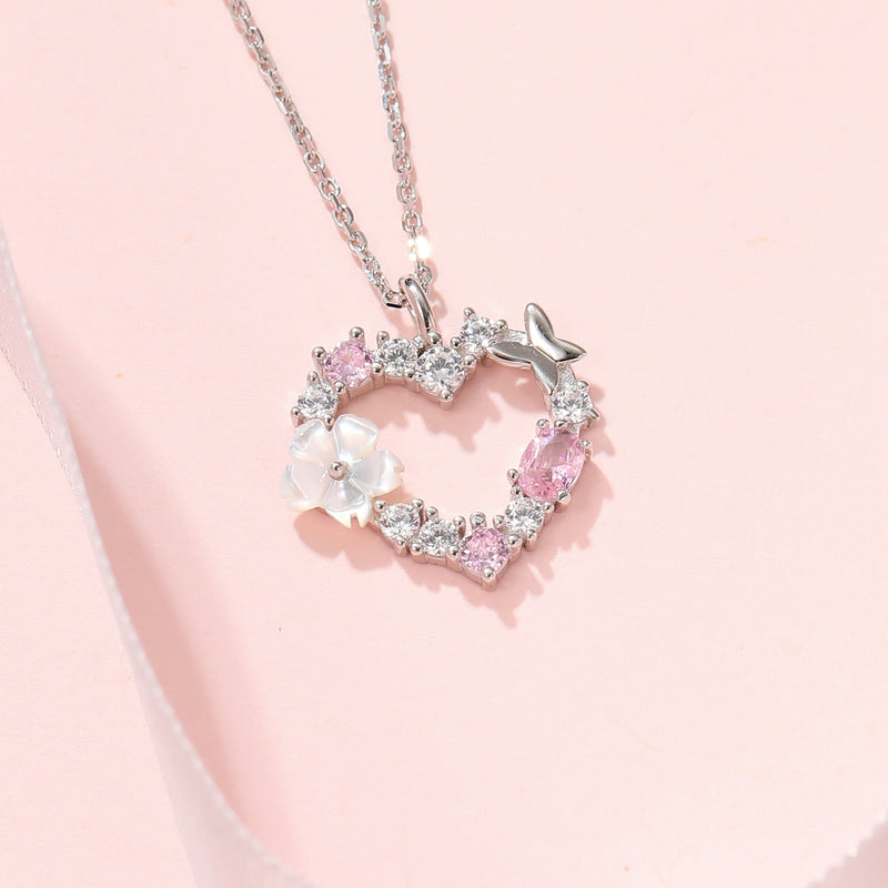 Collier Sparkling Heart Argent, S925