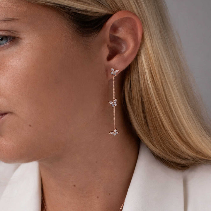 Boucles d'oreilles pendantes papillon