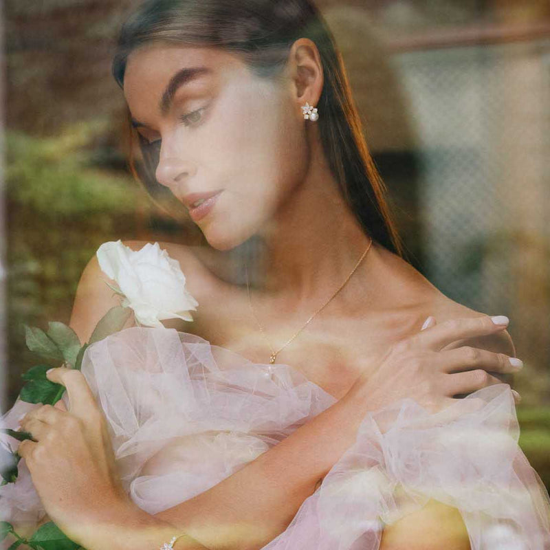 Rose Gold Perla Flower Set