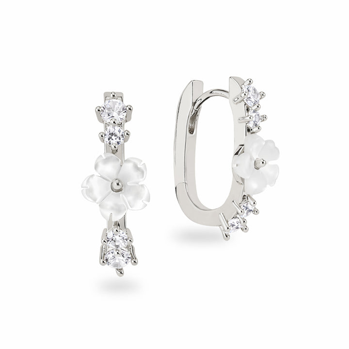 Créoles Fleur de Printemps Argent