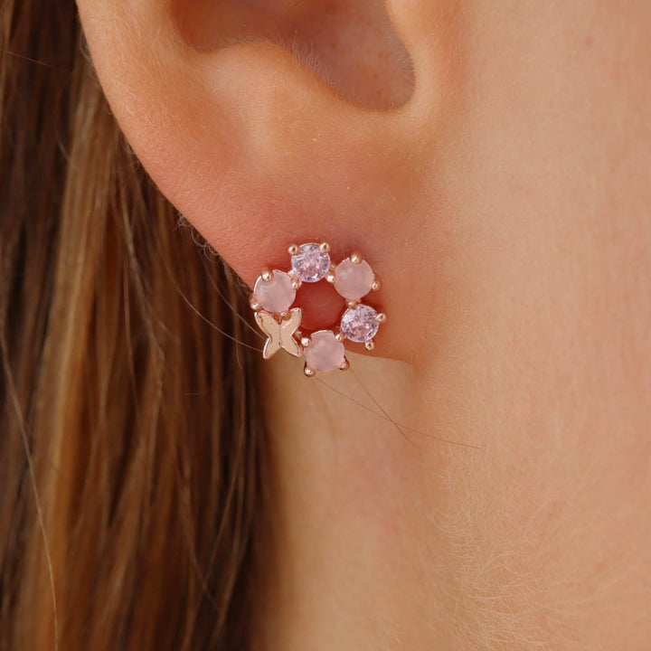 Boucles d'oreilles Pink Butterfly