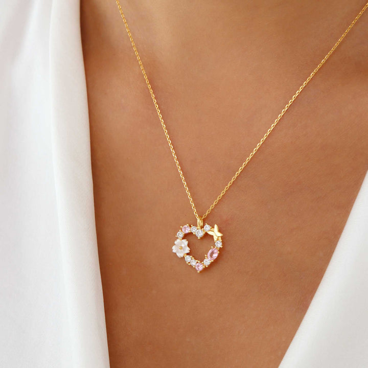 Collier Sparkling Heart Golden, S925