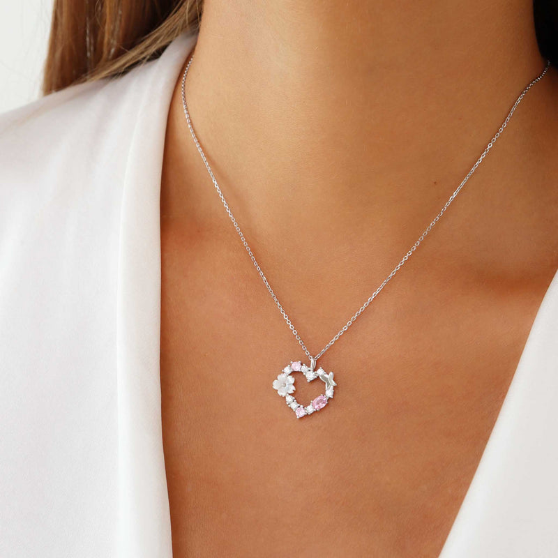 Collier Sparkling Heart Argent, S925