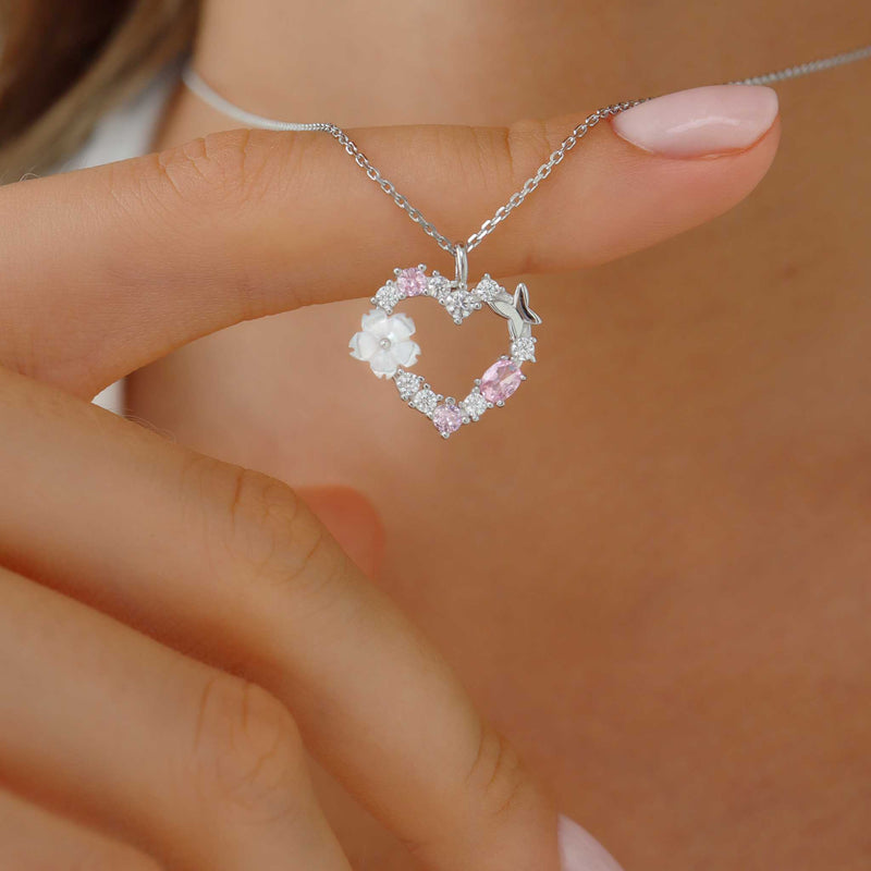 Collier Sparkling Heart Argent, S925