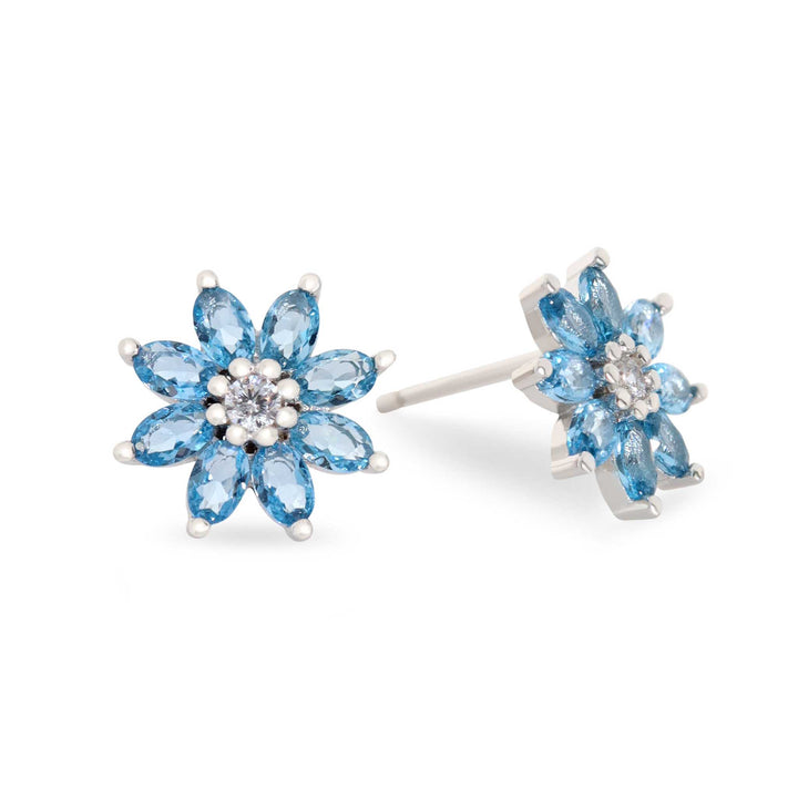 Boucles d'oreilles Blue Flower, S925