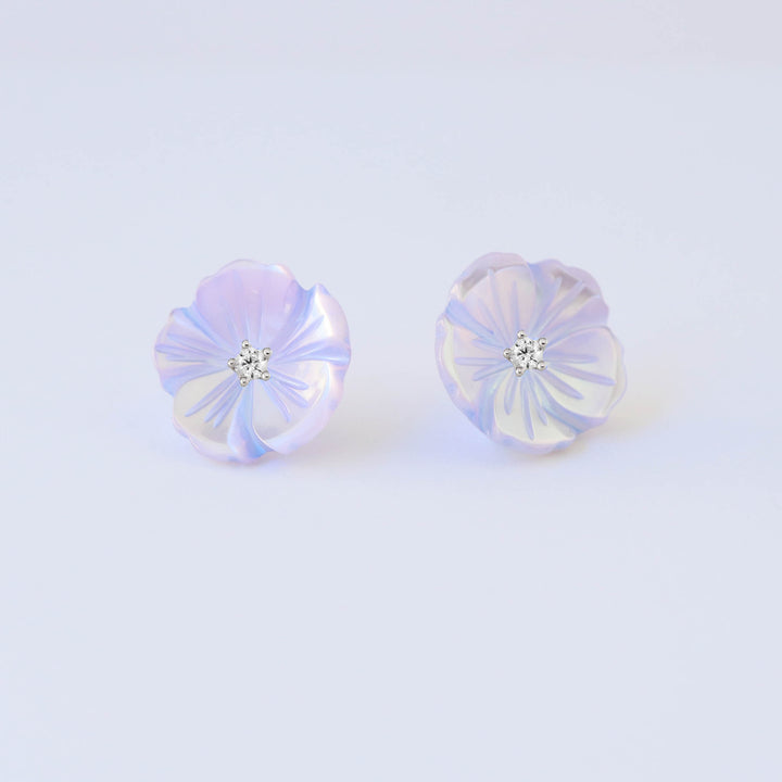 Boucles d'oreilles Fleur Bleue, S925