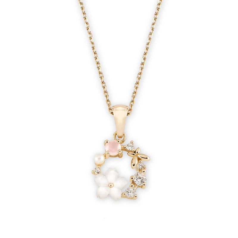 Collana di fiori primaverili dorati, S925