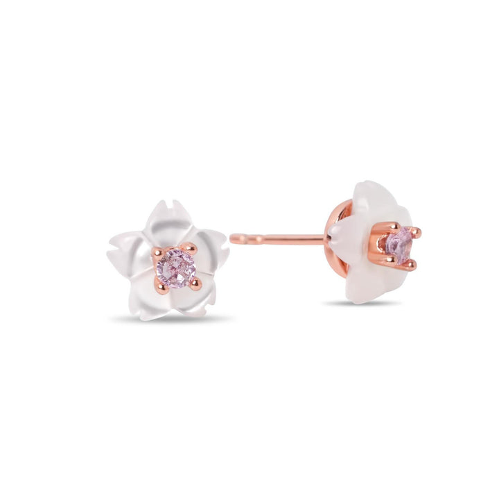 Boucles d'oreilles Fleurie Rose