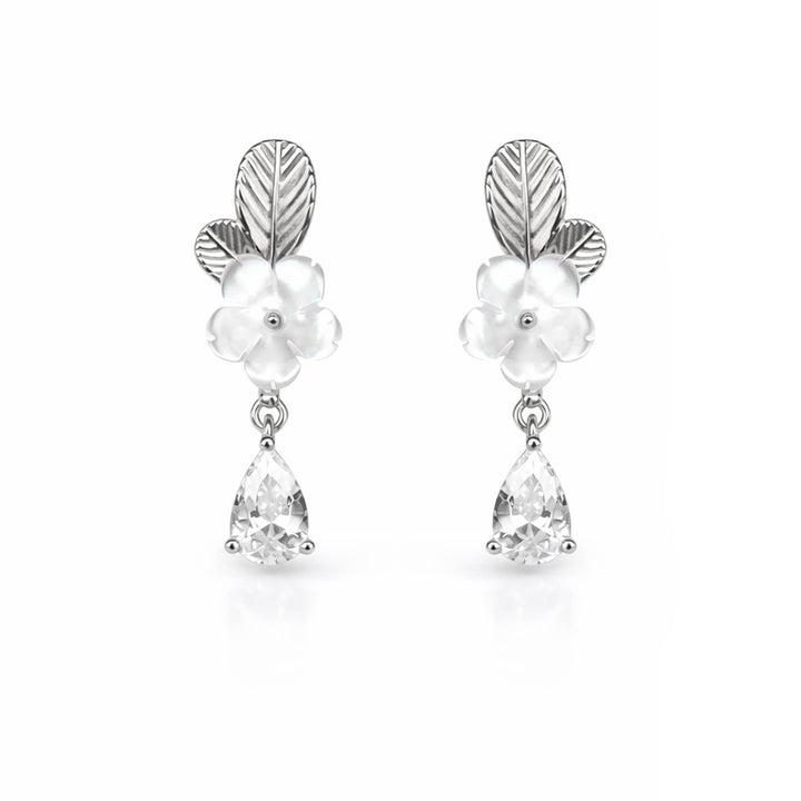 Boucles d'oreilles Leaf Drop, argent