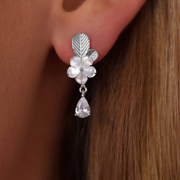 Boucles d'oreilles Leaf Drop, argent