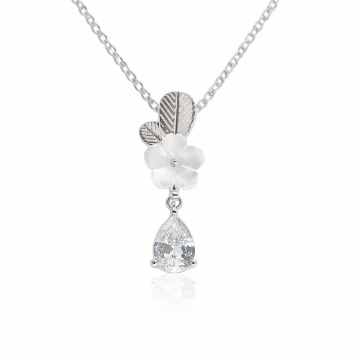 Collier Leaf Drop, argent