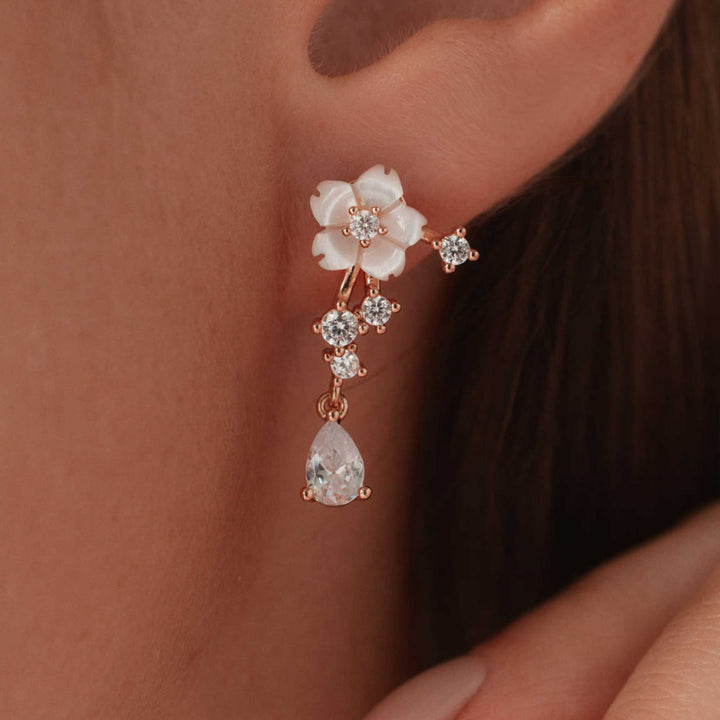 White Sakura Earrings