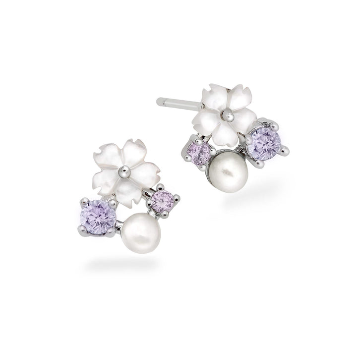 Boucles d'oreilles Purple Blossom, S925