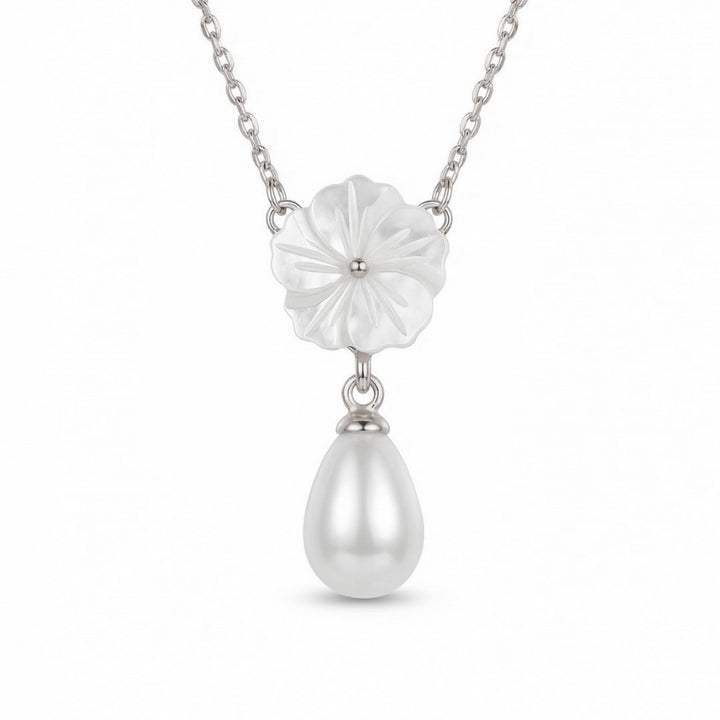 Collier Pearl Drop Argent