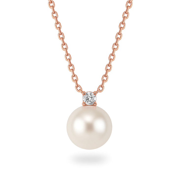 Rose Gold Pearl Necklace, S925