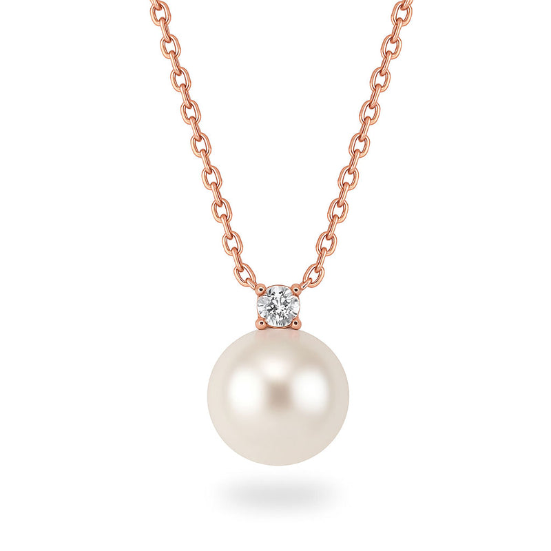 Rose Gold Pearl Necklace, S925