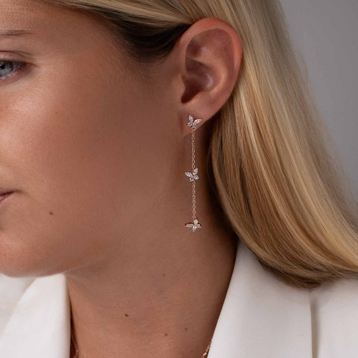Boucles d'oreilles pendantes papillon