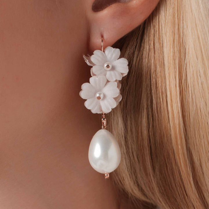 Boucles d'oreilles Douce Fleur et Perle