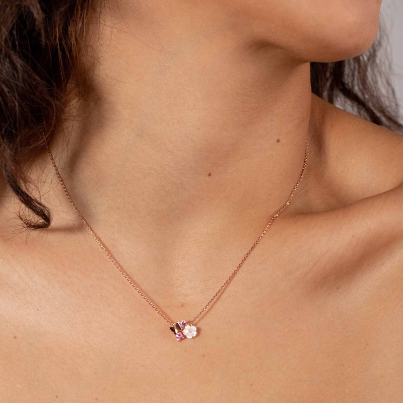 Collier Pink Butterfly, S925