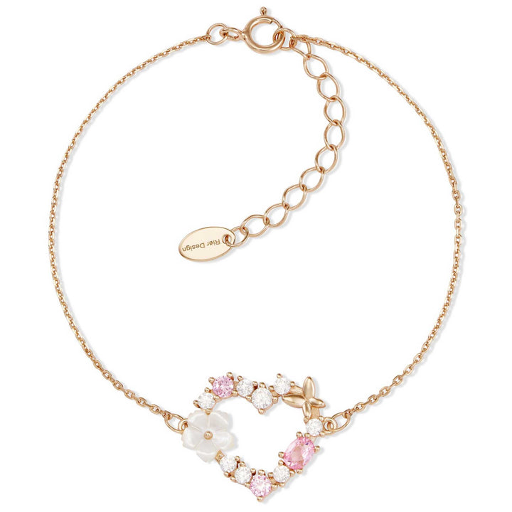 Bracelet Sparkling Heart Golden, S925