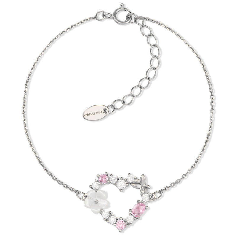Bracelet Sparkling Heart Argent, S925
