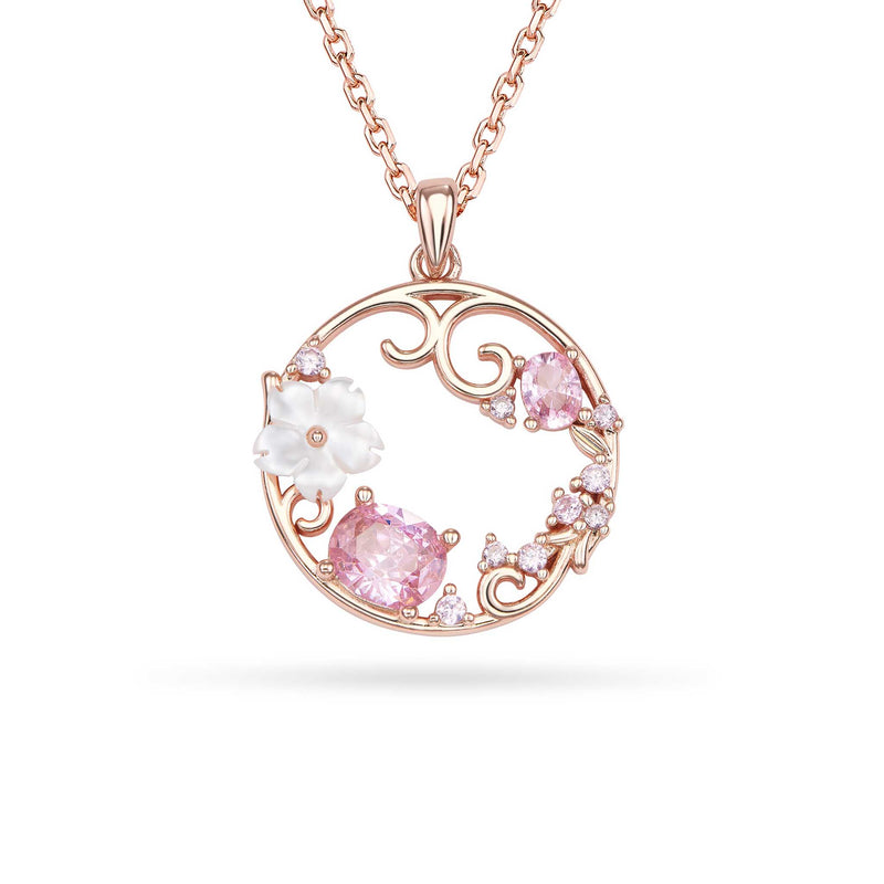Blush Bloom Circle Necklace