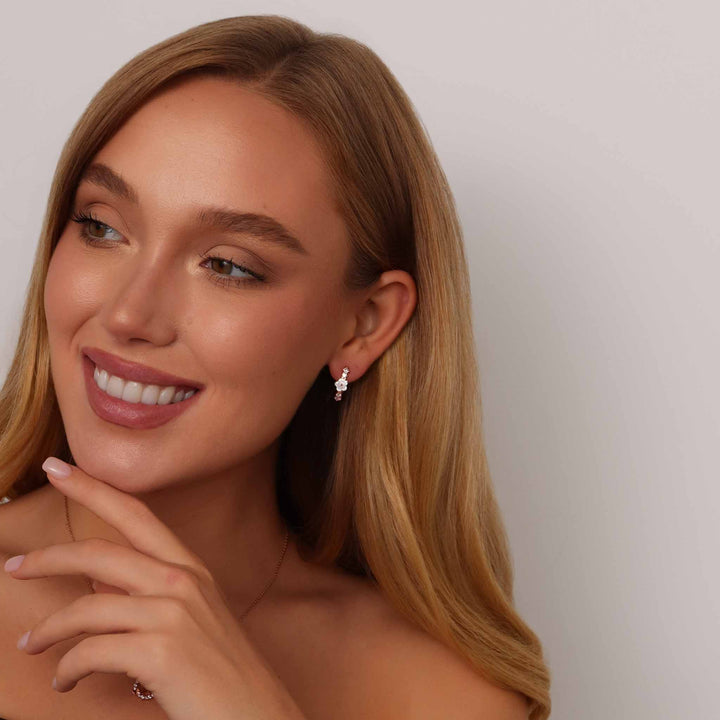 Spring Floral Blush Hoops