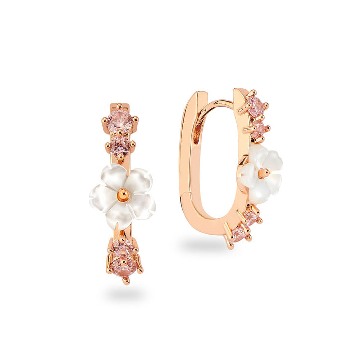 Spring Floral Blush Hoops